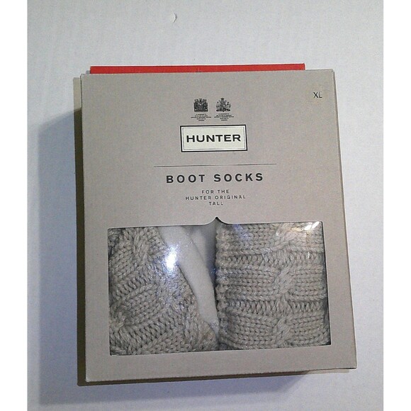 New NWT Womens Hunter Boot Socks Tall XL Greige Cable 11 11.5 12 12.5 13 Fold Ov - Picture 3 of 4